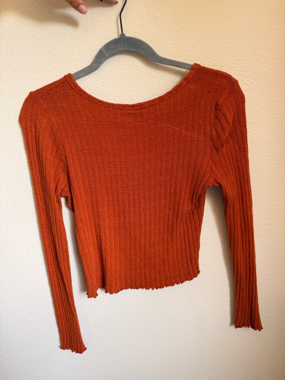 Rust Ribbed Button-Front Women’s Top - Picture 2 of 2